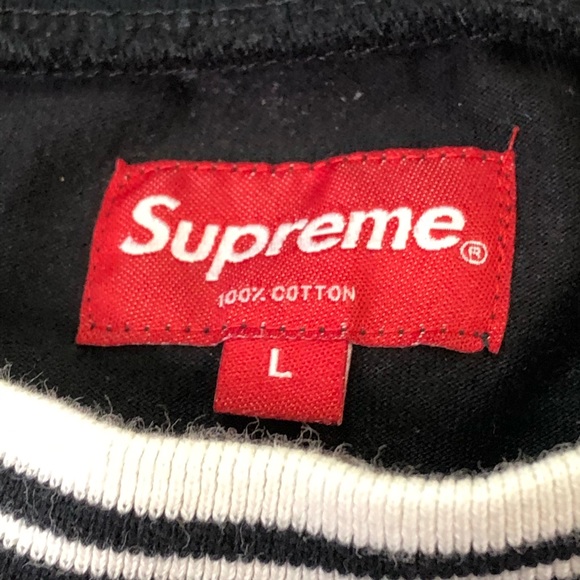 Supreme New York Black Crewneck Sz Large L/S Shirt - Picture 3 of 6